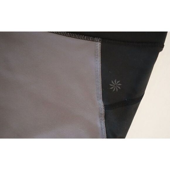 Athleta ZX6WQ Women's Sz M Black/Gray Cropped Athletic Leggings - Picture 5 of 8